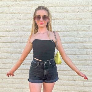 Black Jean Shorts